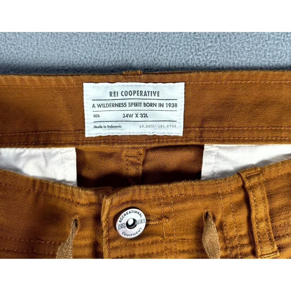 REI Joggers Pants 34x30 Rust Brown Co Op Trailsmith Double Knee Minimalist READ - Picture 7 of 9